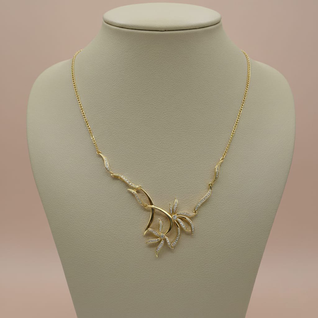 Eternal Bloom: Gold Floral Pendant Necklace