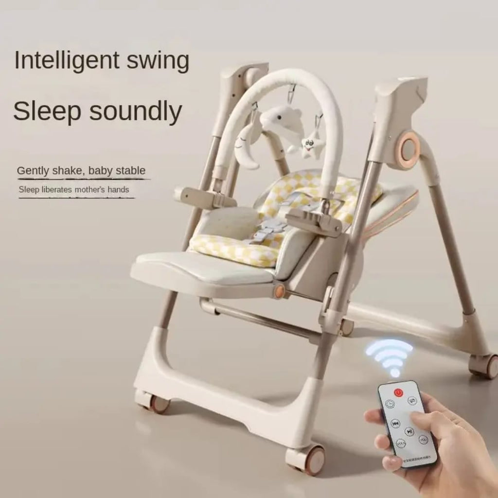 Electric 2 in 1 High Swing Chair Multifunction Rocking Dining Chair for Baby Children Dining