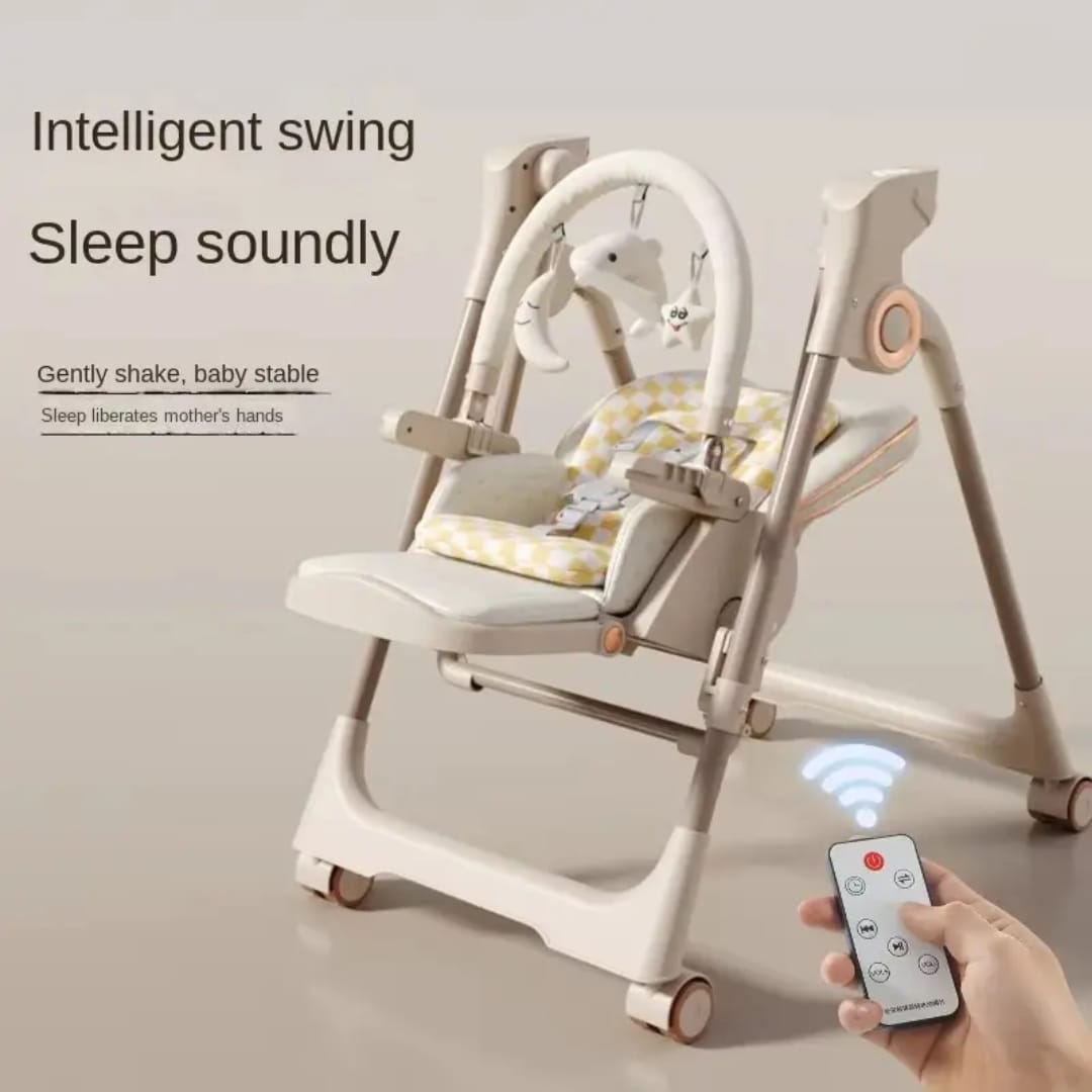 Electric 2 in 1 High Swing Chair Multifunction Rocking Dining Chair for Baby Children Dining
