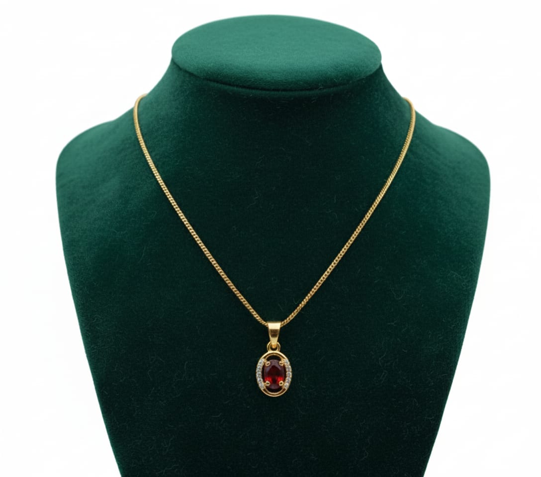 Radiant Ruby Halo Pendant