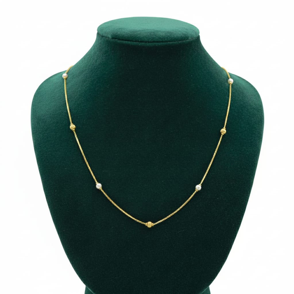 Minimalist Gold & Pearl Chain