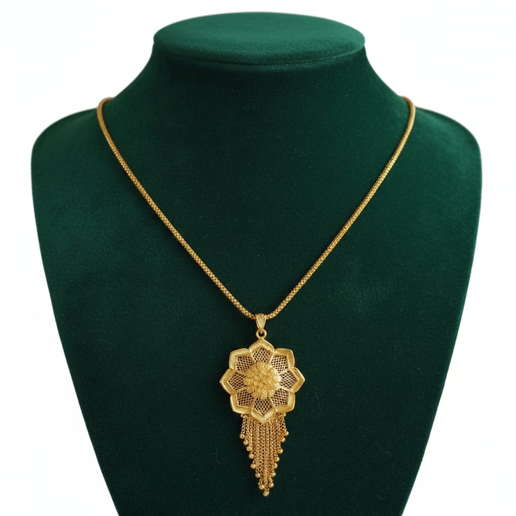 Lotus Bloom Gold Plated Necklace