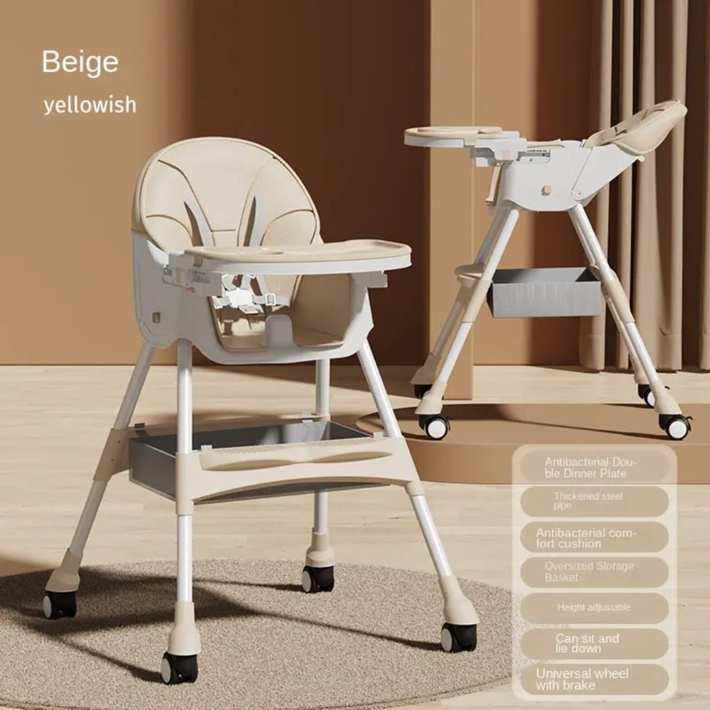 Portable Multifunctional Plastic Baby Dining Chair Foldable Adjusting Children's Dining Table for Home Use Living Room