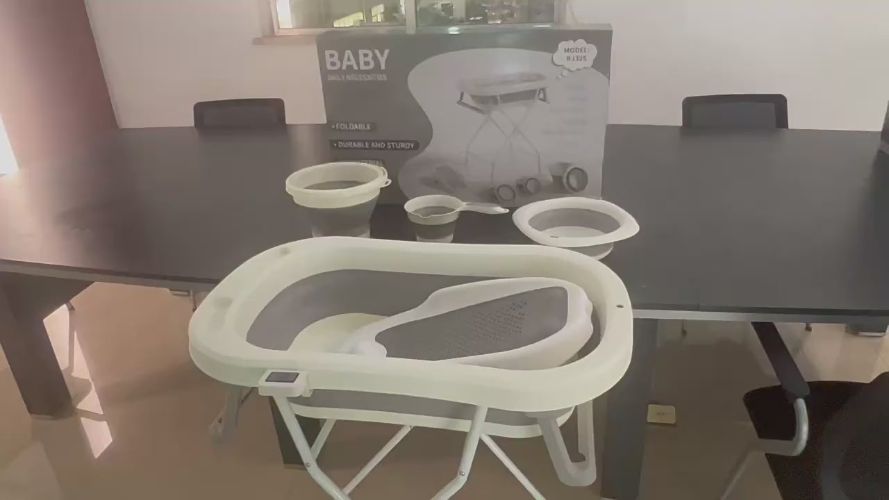 6-in-1 Foldable Baby Bathtub Set with Stand